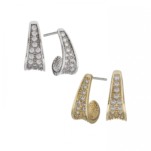 Mini Pave Cubic Zirconia Hoop Earrings