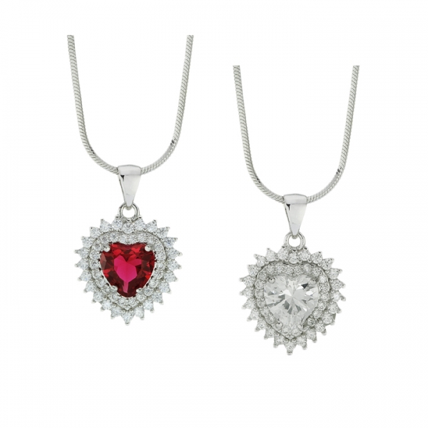 Cubic Zirconia Heart Necklace