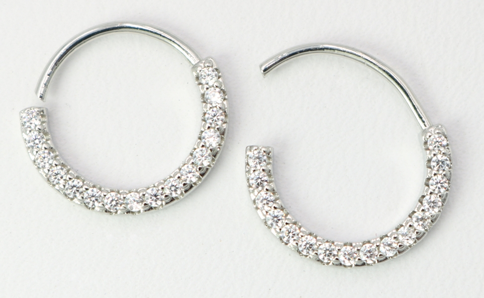 14mm Clear CZ Mini Hoop