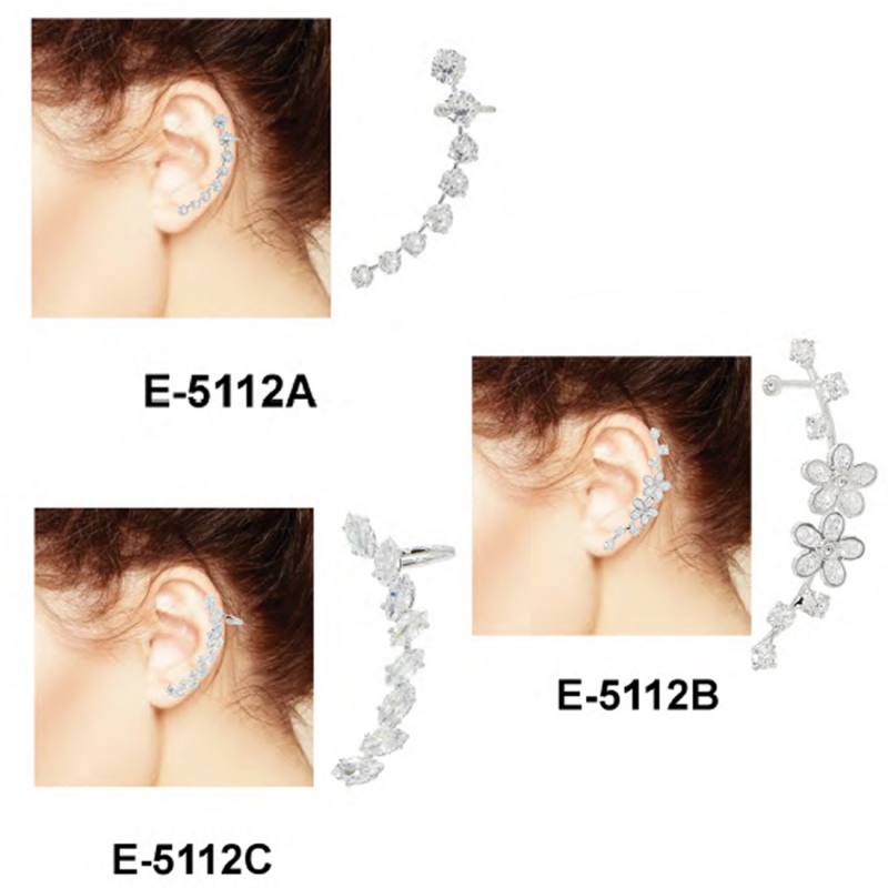 Cubic Zirconia Cuff Earrings
