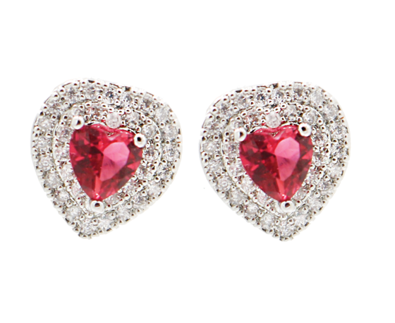 Double Halo Cubic Zirconia Post Earring