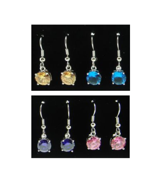 Basket-Set 8mm Cubic Zirconia Post Earrings