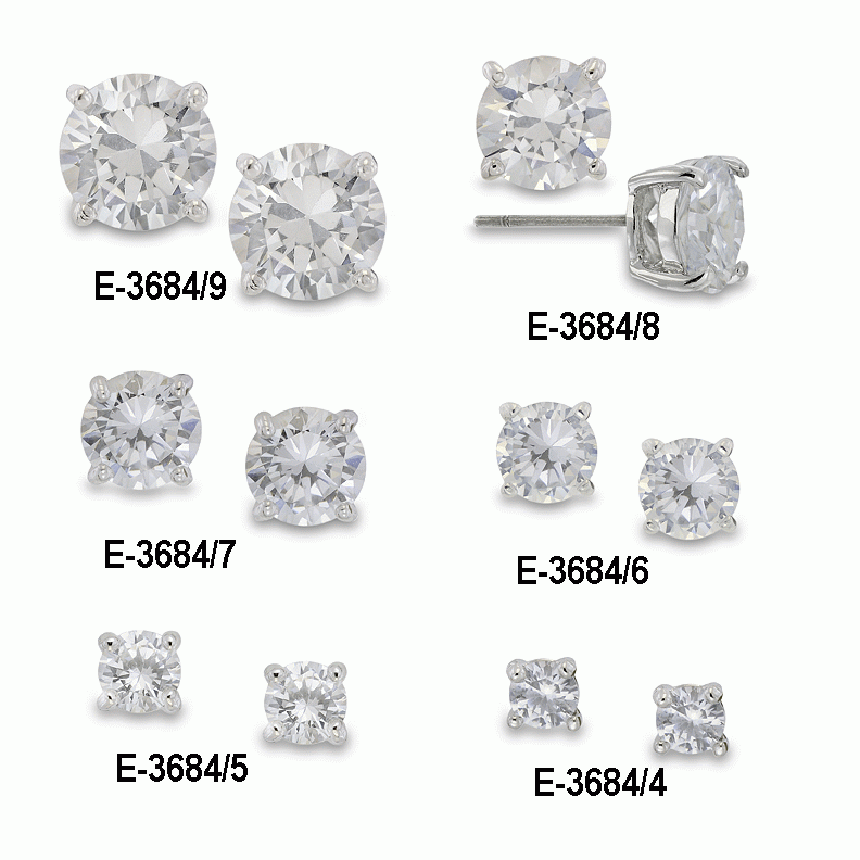Brass Casted CZ Studs with Surgical Posts