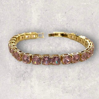 6mm Pink Ice Cubic Zirconia Tennis Bracelet