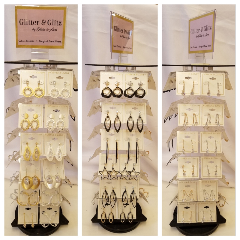 3 Sided Spinner Cubic Zirconia Earring Display