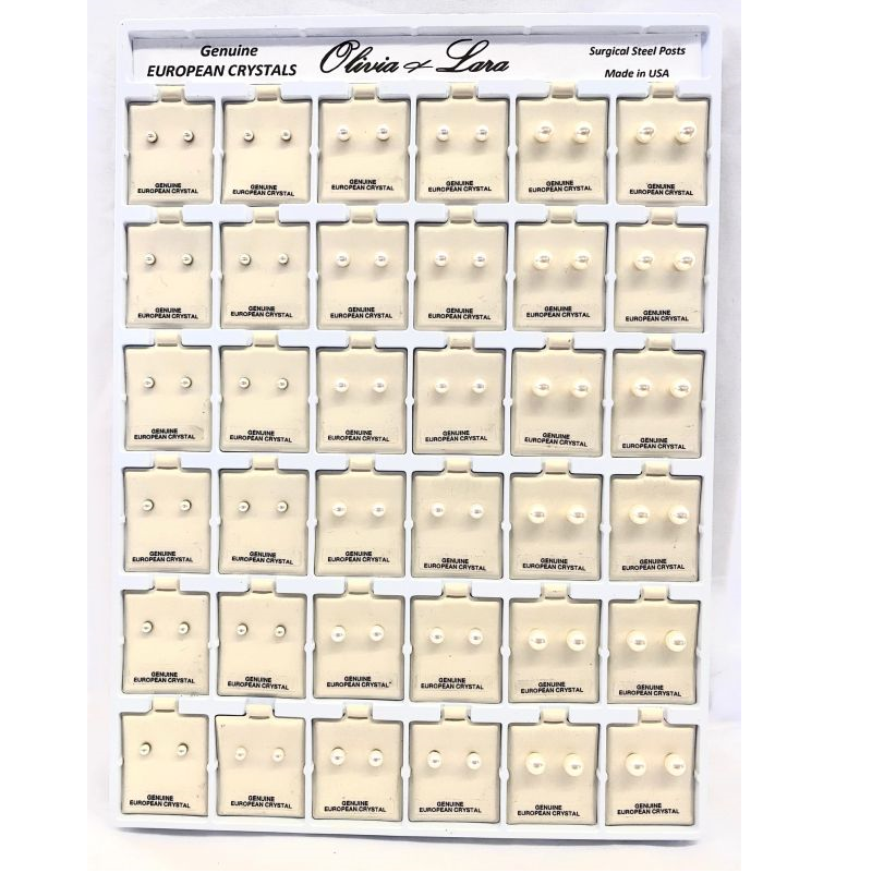 Genuine European Crystal Pearl Ball Post Display