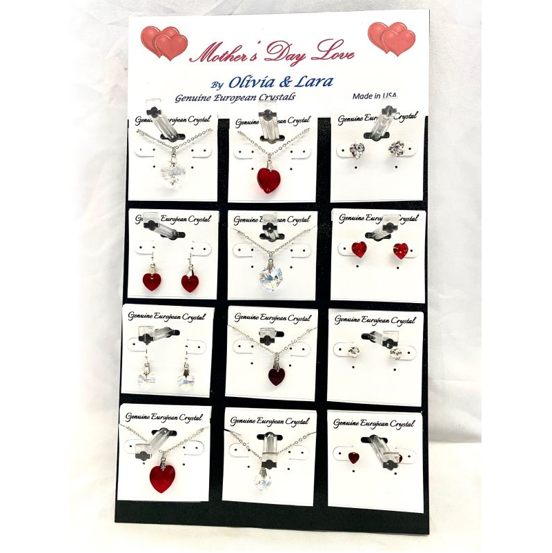 36 pc Mother's Day Earring and Necklace Display