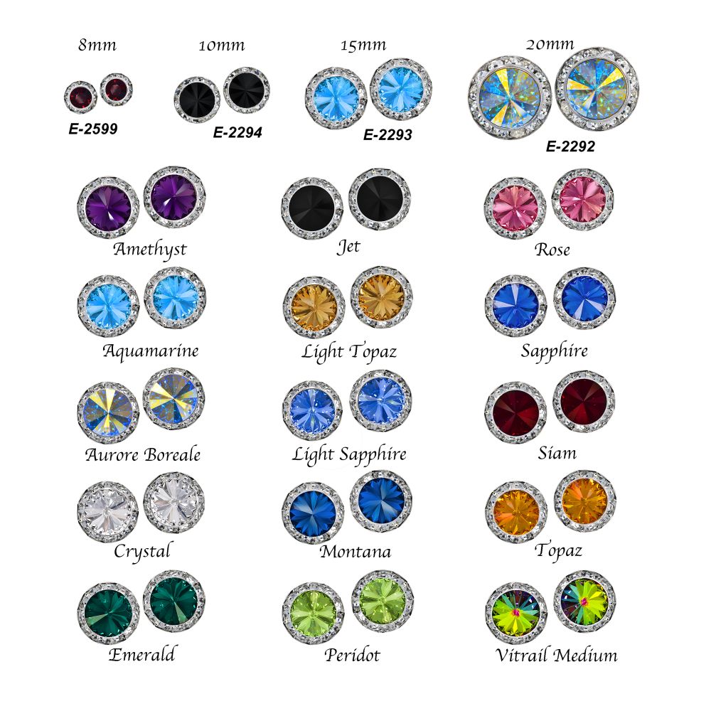 8mm European Crystal Rondelle Stud Earring