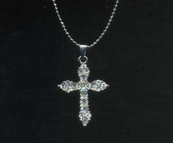 2.5 Inch Rhinestone Cross Necklace