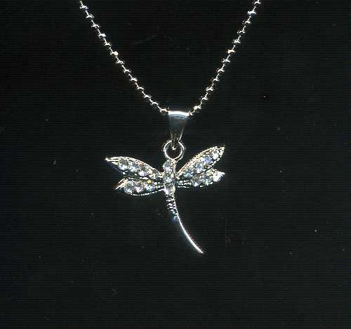 Austrian Crystal Dragonfly Ball Chain Necklace