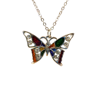 Colorful Epoxy Butterfly Necklace