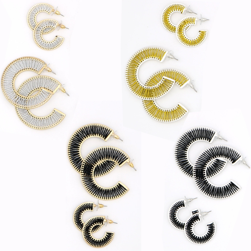 Post Threaded Hoop Earrings