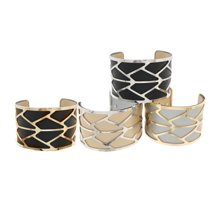 Reversible Faux Leather Cuff Bracelet
