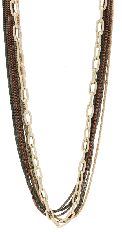 7 Row Mesh Chain Necklace