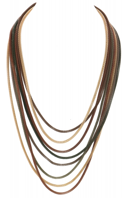 8 Row Graduated Mesh Chain Necklace