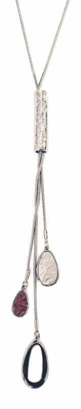 3 Row Tassel Lariat Look Necklace