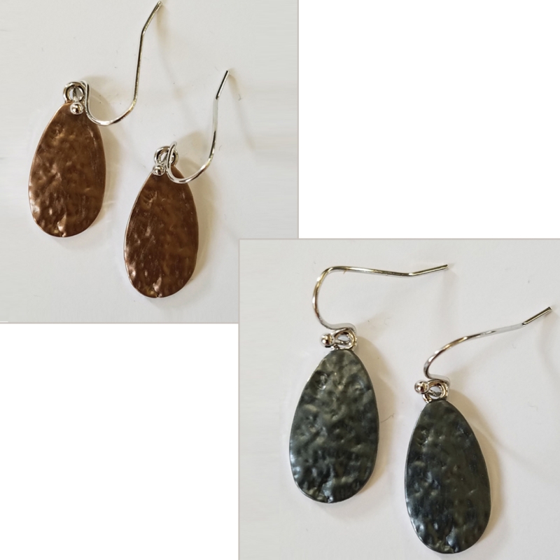 Enameled Tear Drop Earrings